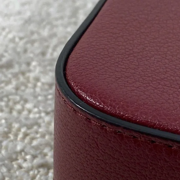 Authentic Pre-Owned Dior Medium Saddle Pouch with Chain Burgundy Goatskin - Picture 7 of 16